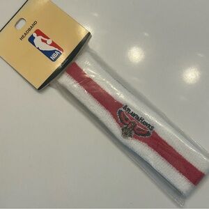 Vtg 90s NEW For Bare Feet Atlanta Hawks NBA Basketball Headband White/red/white